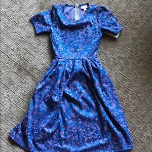 LulaRoe XXS Amelia NWT blue/pink
